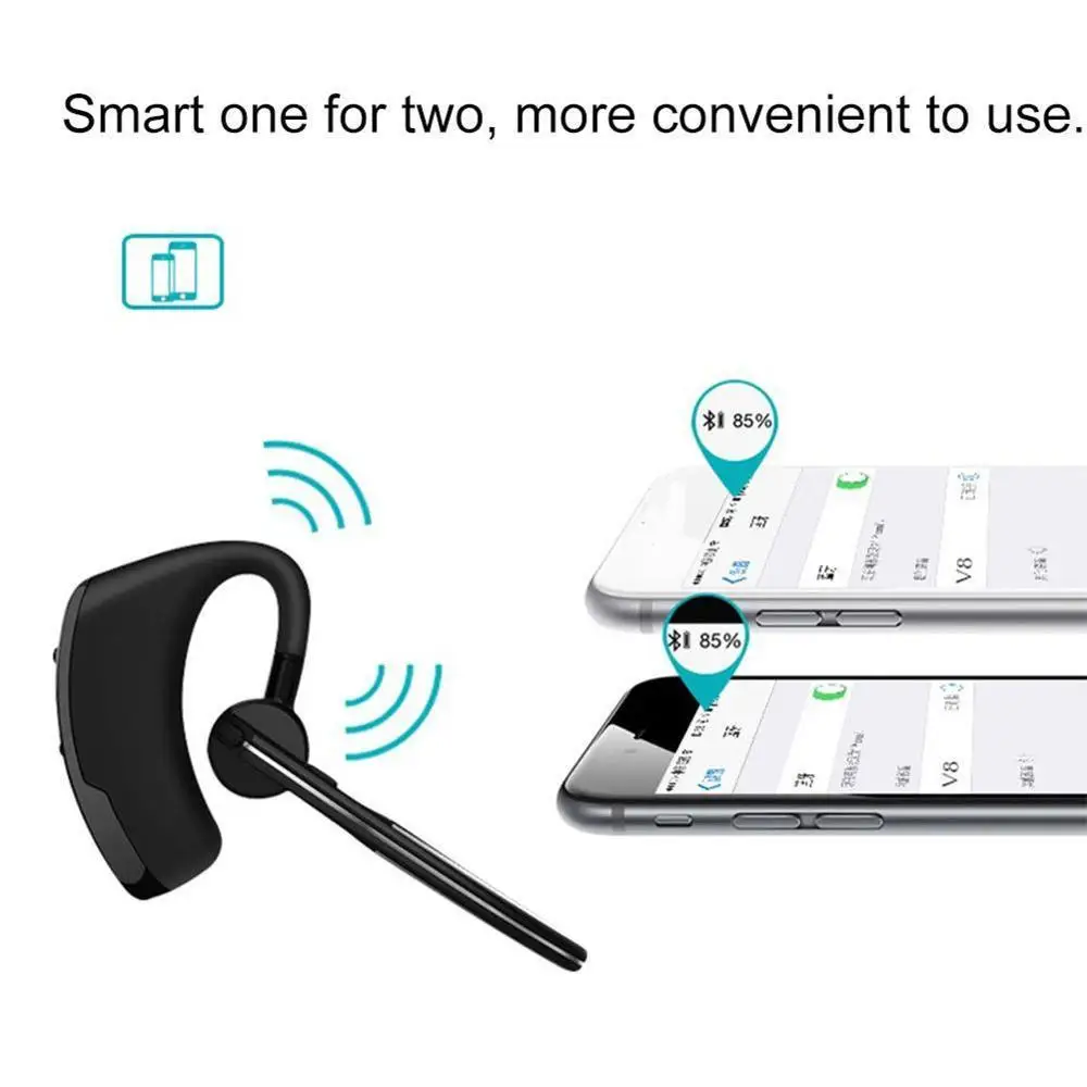 V8 Blutooth Earphone Wireless Stereo Mic Headphones Hands In Car Samsun For V9 With Phone Mic Phone Bluetooth Kit Huwei E7C6