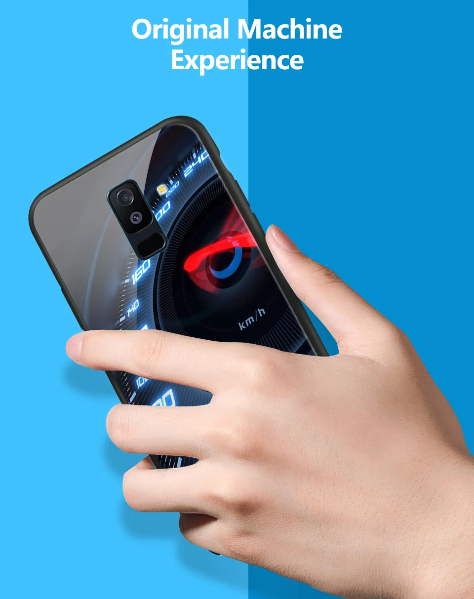 Для samsung Galaxy A6+ A8+ звездный узор из закаленного стекла жесткий чехол для Galaxy A6 A8 Plus полная защита ударопрочный корпус