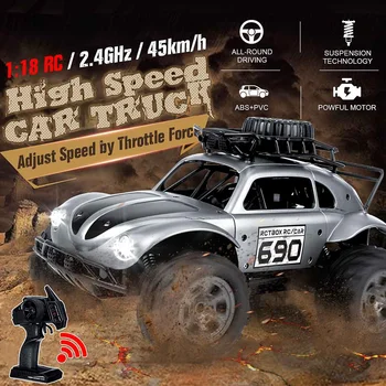 

NEW 1:18 RC Car 4WD 2.4G Climbing Car Brush Motor Two Wheel Drive Bigfoot Car Remote Control Model Off-Road Vehicle Toy
