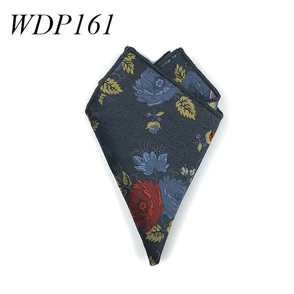 WDP161 Новое поступление Полиэстер Тканый Цветочный платок свадебный бизнес карманные квадраты для мужчин подходящие Галстуки бабочка - Цвет: WDP161