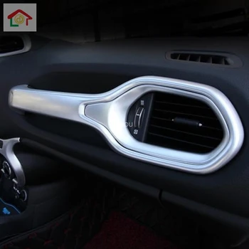 

For Jeep Renegade 2015 2016 2017 ABS Matte Car copilot handrail frame panel Cover Trim Car Accessories Styling