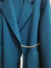 Woolen Coat Belt-Chain Long Winter Women Autumn New And Lapel Simple Straight AIGYPTOS