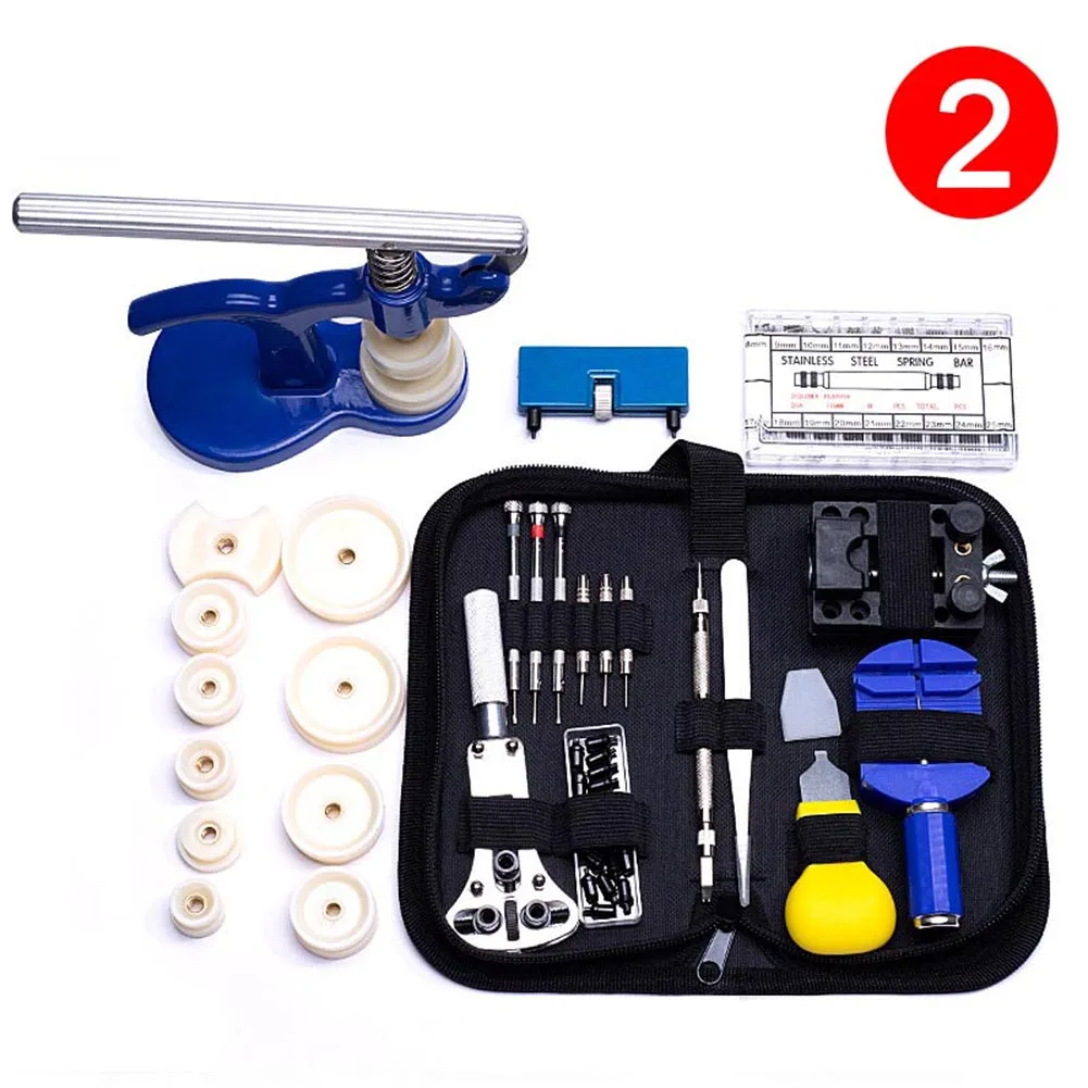 147 / 16 Pcs Watch Repair Tool Kit Set Watch Case Opener Link Spring Bar Remover Screwdriver Watchmaker Device JS22 - Цвет: 2