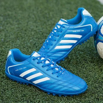 

2020 Unisex Turf Boys Football Shoes Lace Up Sport Football Shoes Boys Pu Turf Shoes Girls Rubber Latest Soccer Cleats Girls