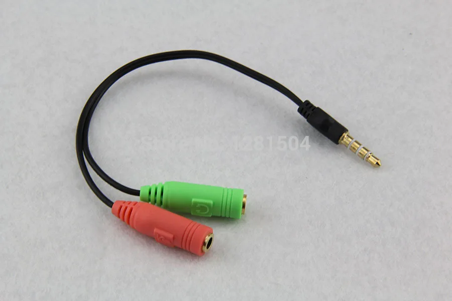 Universal Male to 2 Female 3 5mm AUX Extension Headphone Mic Audio Splitter Cable Y Splitter Adapter for HTC One for iPod MP3