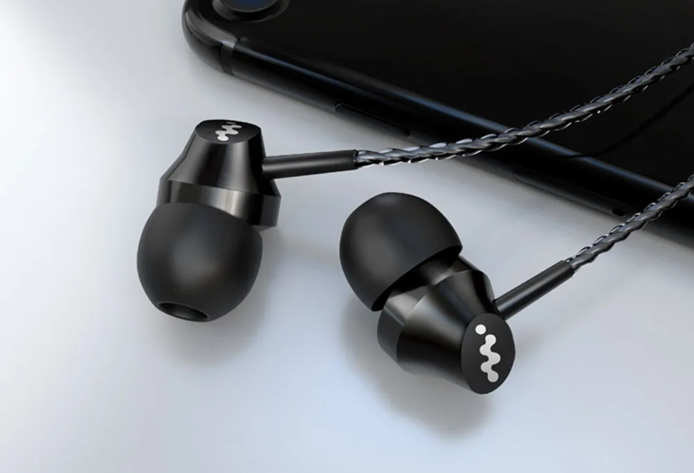 Проводные наушники с микрофоном в ухо наушники для Xiaomi Mi Iphone samsung huawei - Цвет: Black earphone