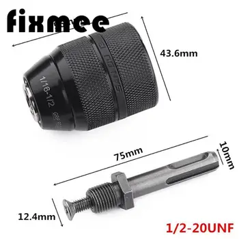 

90% Metal Sleeve 1/2"-20UNF 2-13MM 1/16-1/2 Drill Chuck Keyless Drilling Adapter Converter SDS Adaptor Hardware Tool Accessorie