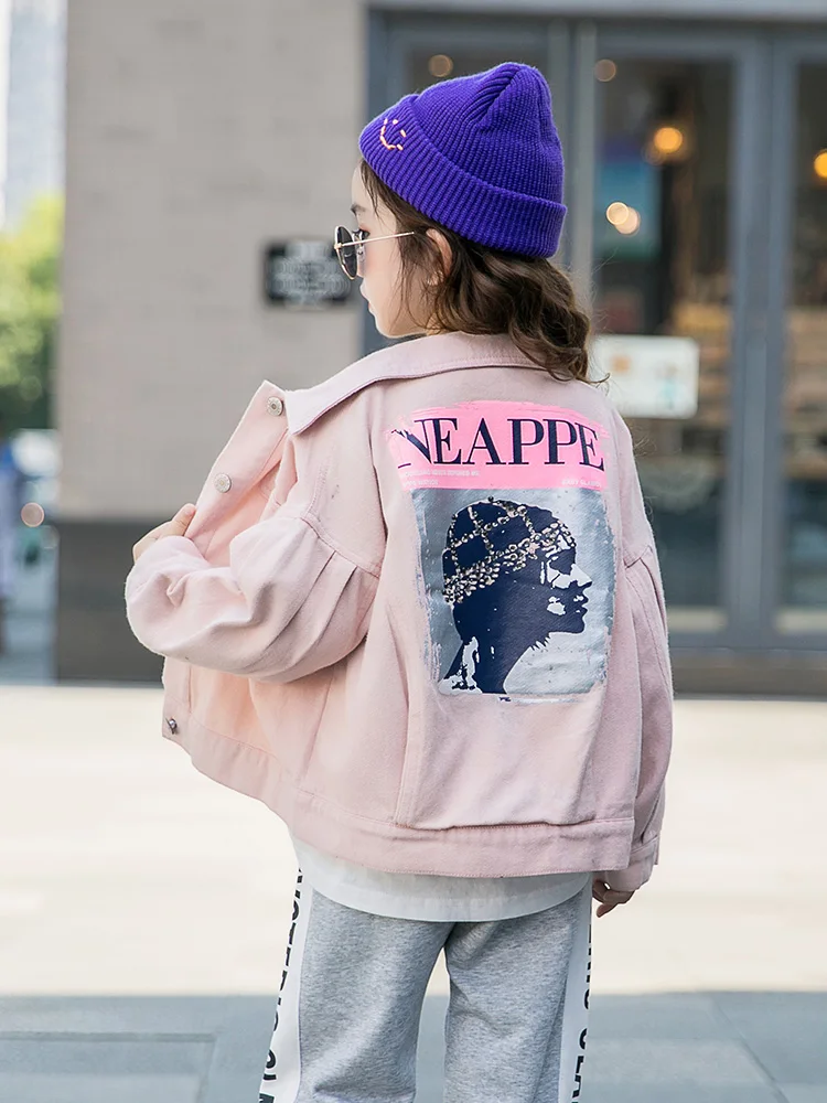 

Girls cowboy coat 2019 autumn new Korean children's western style spring and autumn jacket girls short fashionable jacket