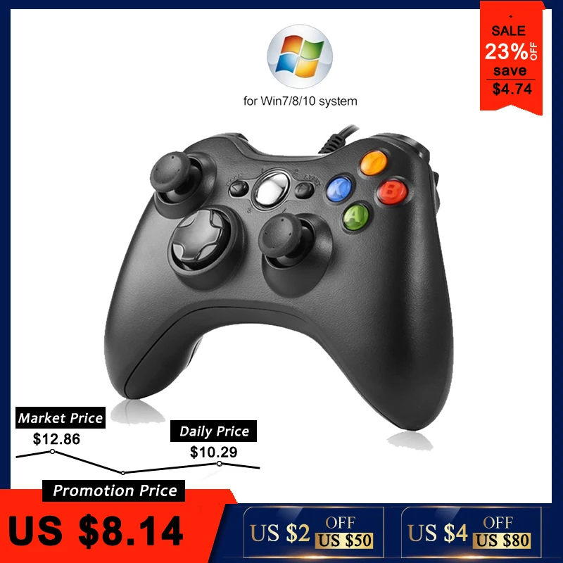 USB Wired Vibration Gamepad Joystick For PC Controller For Windows 7