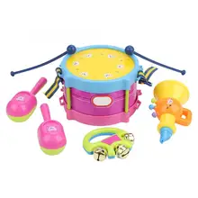 6 шт. детский поясной барабан труба инструмент игрушка музыкальный инструмент группа набор колокольчик набор Детские Обучающие музыкальные развивающие игрушки