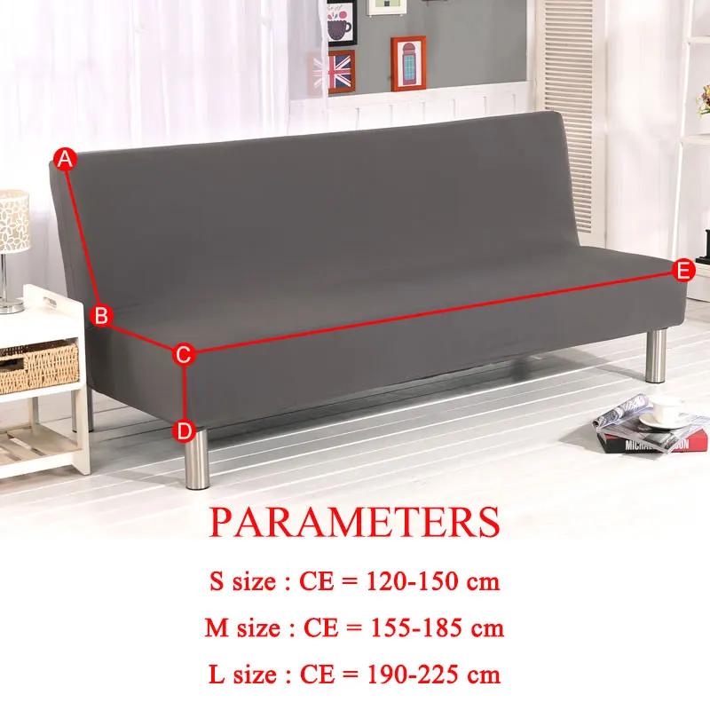Armless Sofa Bed Cover Polar fleece Without Armrest Printed Covers Stretch Slipcover Folding Furnit