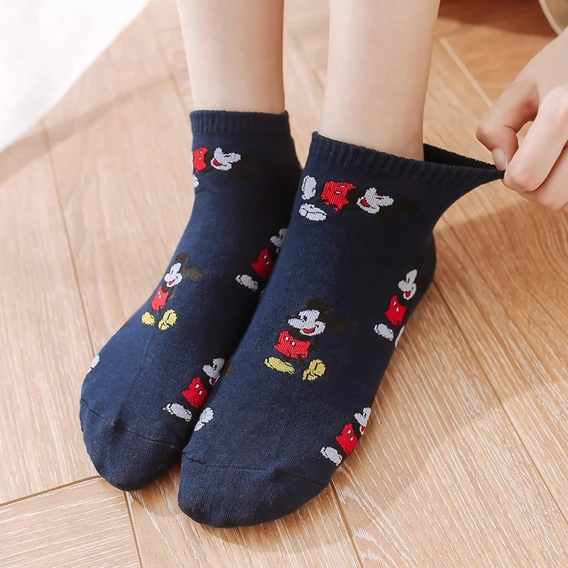 Cute Korean Style women Mickey Mouse Short Socks Fashion Funny Happy Novelty Summer Spring Women Sock cotton