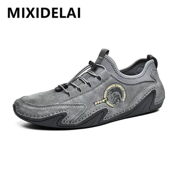 

New Fashion Casual Shoes Loafers Quality Leather Men's Shoes Men Flats Moccasins Shoes Comfortable Driving Shoes Big Size 38-46