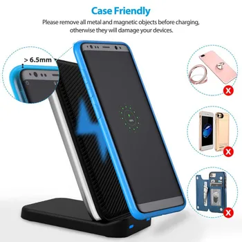 

For IPhone For Samsung and Android Phone Quickly Advanced Qi Wireless Phone Charger Stand Desktop Cellphone Charger Holder