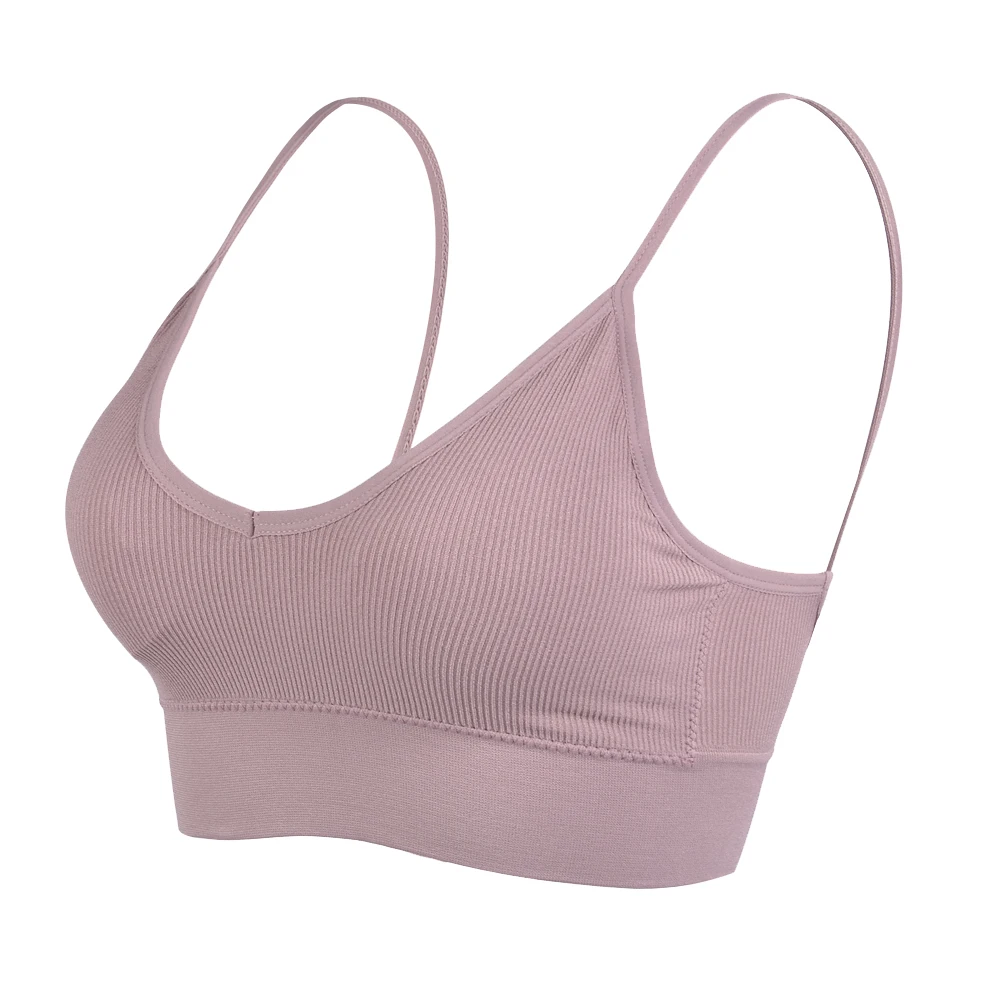 red Женский мини-бюстгальтер для девочек, топ для тренажерного зала, топ с беспроводной подкладкой, топы на бретелях, новые Бесшовные Спортивные Бюстгальтеры с бретельками, однотонный дышащий жилет, нижнее белье - Цвет: red
