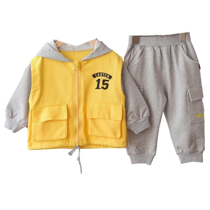 

New Autumn Baby Girl Clothes Children Boys Letter Hooded Jacket Pants 2Pcs/sets Spring Toddler Fashion Clothing Kids Sportswear