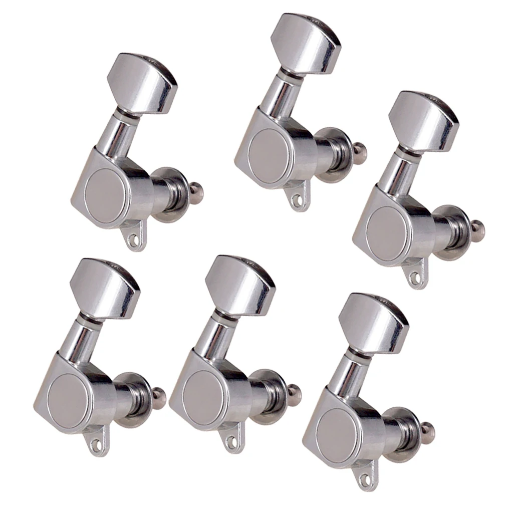 

6L Acoustic Electric Guitar Tuning Pegs Keys Machine Head Silver