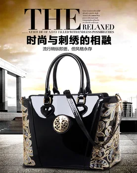

2018 LACQUER LEATHER LARGE BAG WOMEN'S BAG QUICK SALE OF WOMEN'S BAG WOMEN'S HANDBAG OBLIQUE SATCHEL DIANA'S BAG WALLET PURSE