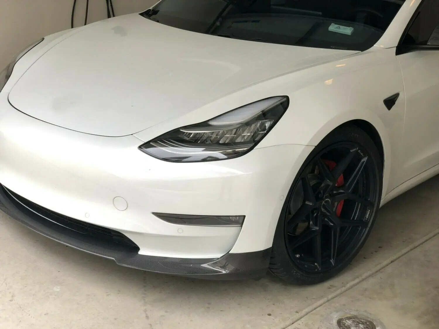Для Tesla модель 3- гоночный автомобиль переднего бампера для губ подбородка Bodykits Carbon Fiber Car accessories модификация автомобиля