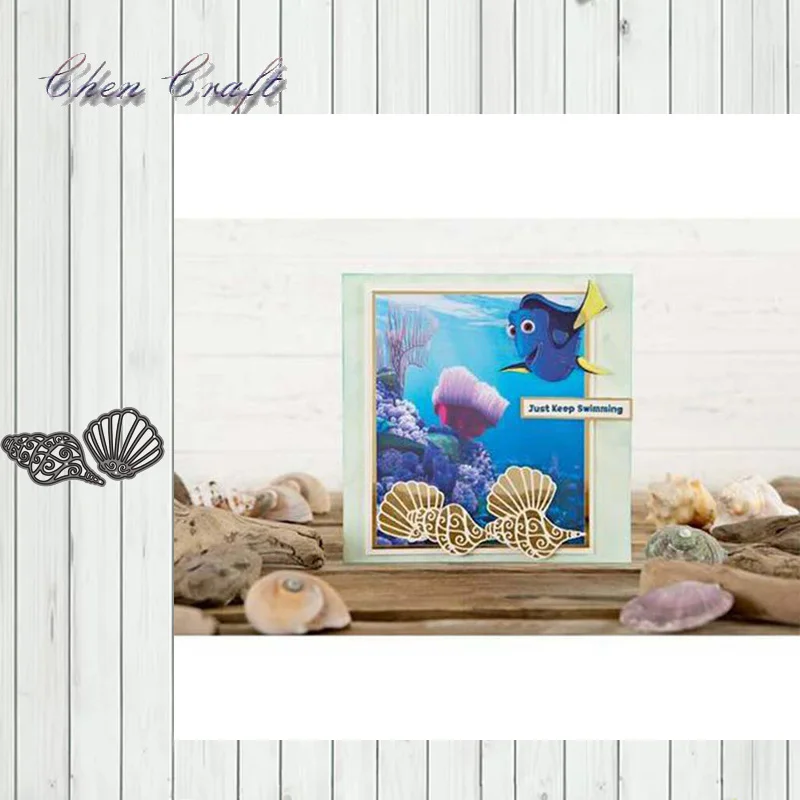

Conch and seashell Metal Cutting Dies Frame for DIY Scrapbooking Card Album Embossing Crafts Die Cut New