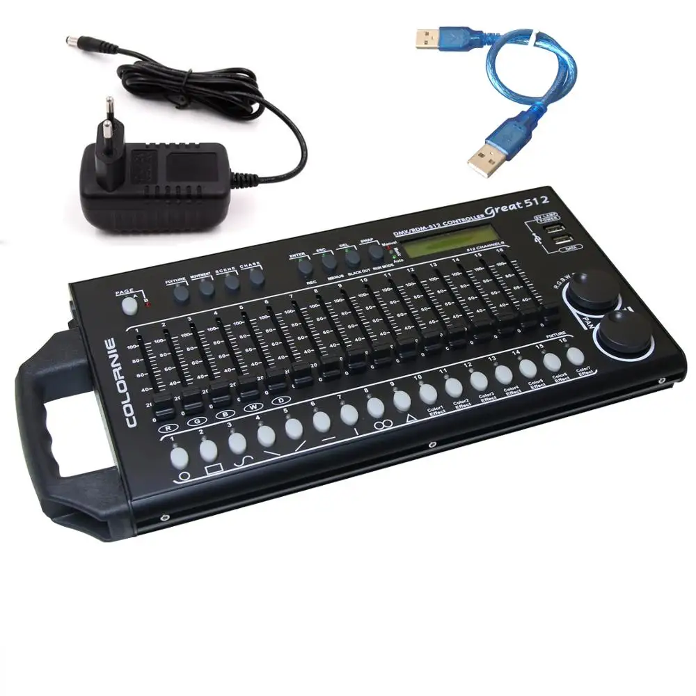

512 Channels DMX&RDM Controller Stage Lighting DMX Console Dmx512 Console Work With USB Power Bank For Stage Light DJ Equipment