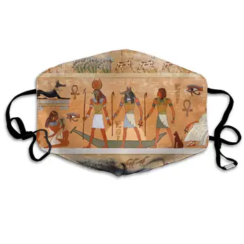 

Ancient Egypt Scene Washable Reusable Mask, Cotton Anti Dust Half Face Mouth Mask For Kids Teens Men Women With Adjustable Ear