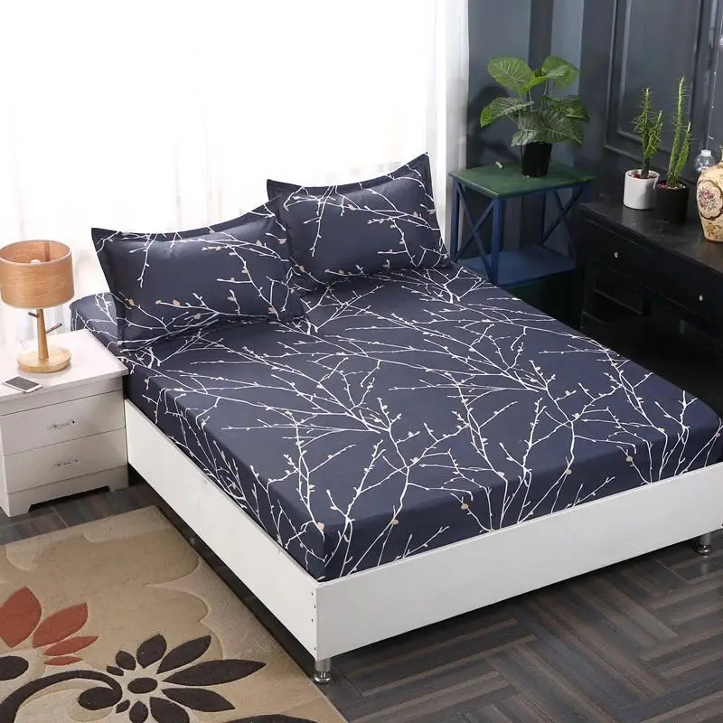 

2020 Fitted Sheet Mattress Cover Colorful Sanding Bedding Linens Bed Sheets With Elastic Band Double Queen Size Bed sheet