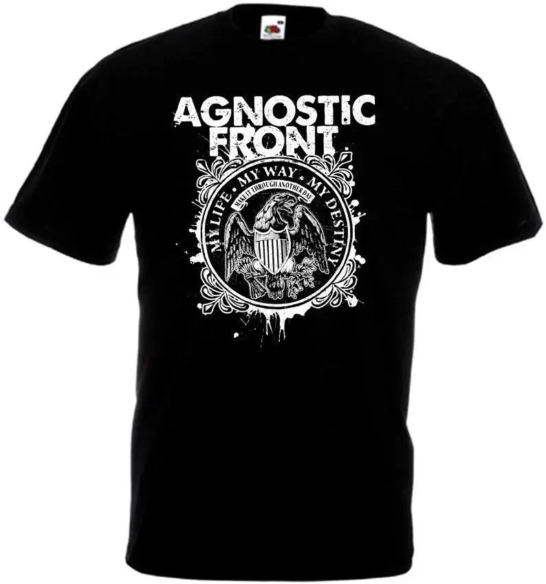 Футболка Agnostic Front V21 черная жесткая в стиле панк все размеры S-3XL хипстерские