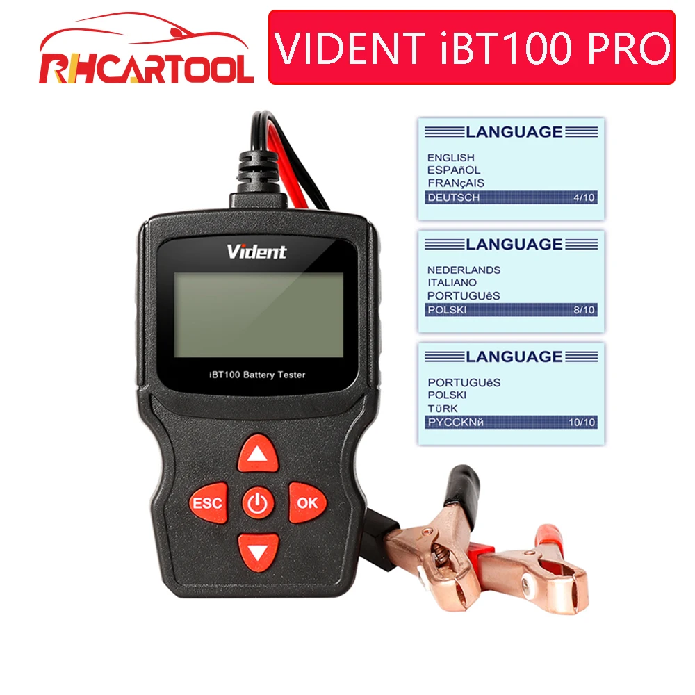 

OBD2 Car BT100 12V Car Battery Tester for Lead Acid Flooded AGM GEL 12 Volt Automotive Digital Battery Analyzer 100-1100CCA