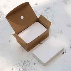 100pcs Kraft Paper Blank Cards for Business, Thank You Notes, and Bookmarks (White)