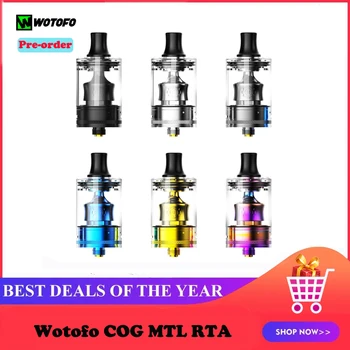

Wotofo COG MTL RTA Vape Tank 22mm 3ml Airflow Control Fast Clamp Coil Atomizer for 510 Thread Mod vs Zeus X RTA
