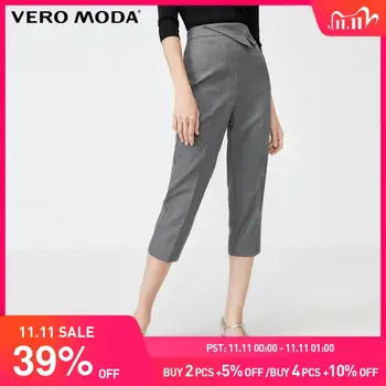 

Vero Moda Women's OL WooL Decorative Waist Seal Side Zipper Capri Pants | 31936J524