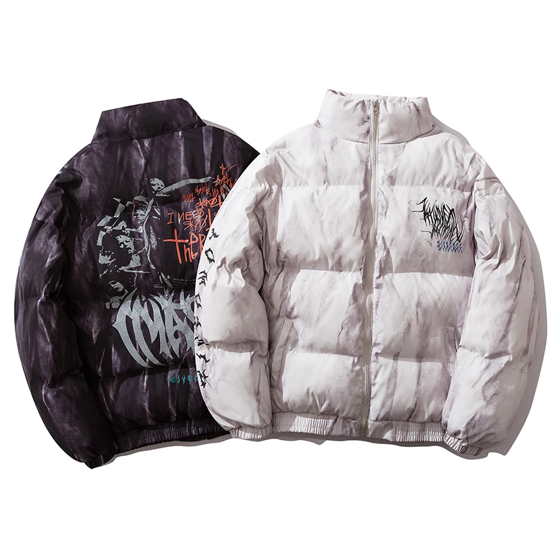Aolamegs зимняя куртка Мужская хип хоп с принтом стеганая толстая теплая уютная Harajuku