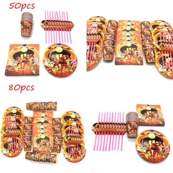 

80pcs The Incredibles Theme Birthday Party Disposable Tableware Set Kids Favor Paper Supplies Cartoon Cups Plates Napkins Straws