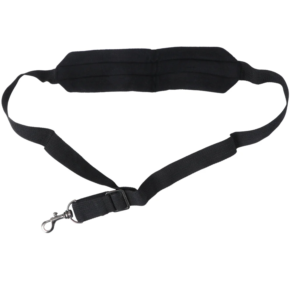 Correa cuello de nailon ajustable para saxofón, arnés con gancho de resorte, color negro