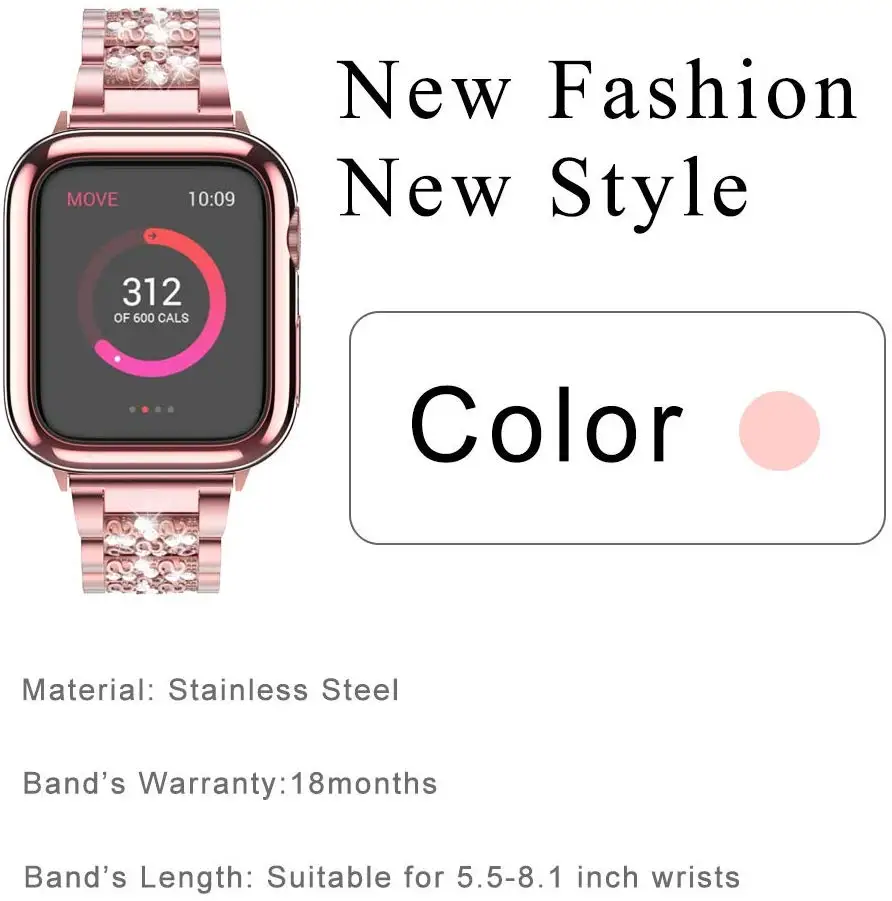 Ремешок из нержавеющей стали для Apple watch 5 4 band 42 мм 38 iwatch 3 44 40 металлический ремешок