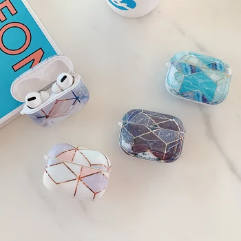 

SUYACS Plated Splice Marble Earphone For AirPods 1 2 Pro Glossy Case Protective Wireless Bluetooth Headset For AirPods 3 Cases