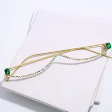 Модные очки со стразами оправа для женщин Роскошные хрустальные полуоправы очки красочная цепочка красные зеленые розовые очки со стразами