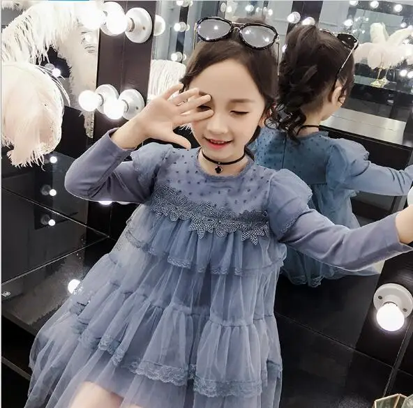 Детские платья для девочек, весенние платья принцессы, корейская мода, одежда принцессы для девочек, милое детское платье