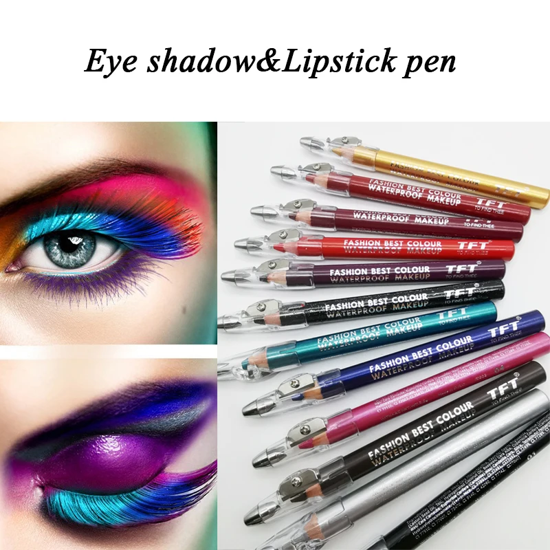 

12 Colors Eyeliner With Sharpener Waterproof Smudge-proof Colorfast Easy To Color Eyebrow Pencil Beauty Eye Makeup