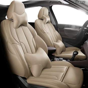 

FUZHKAQI Custom Leather car seat cover set For SsangYong Rodius ActYon Rexton Chairman Kyron Korando Tivolan Automobiles Seats