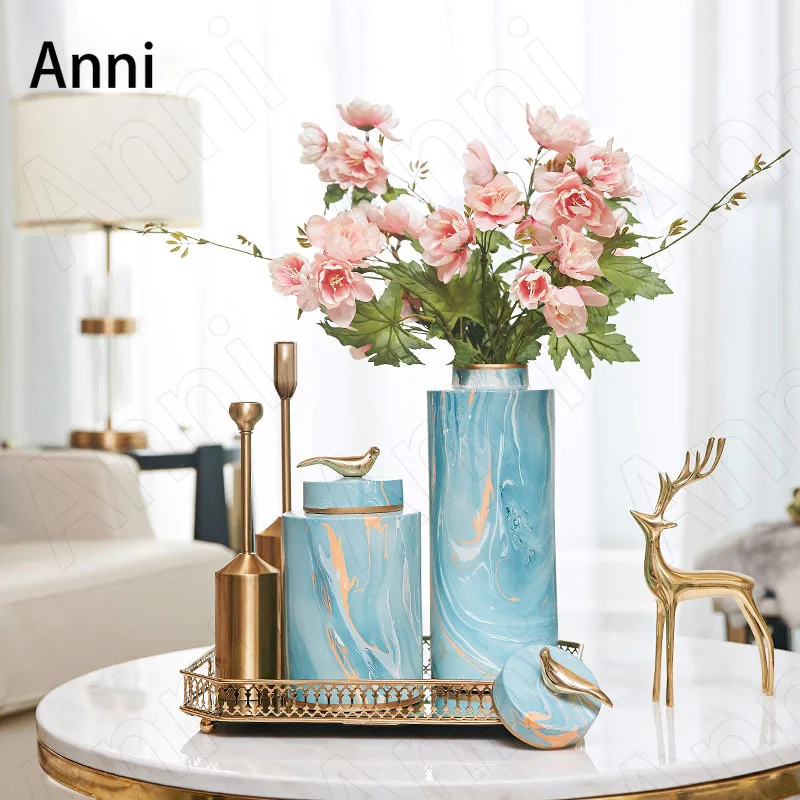 

Creativity Gilded Bird Decorative Vase American Modern Living Room Desktop Flower Pots Ornaments Office Bookcase Flowers Vases