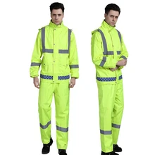 Водонепроницаемые Светоотражающие костюмы для ГИБДД уличная Рабочая одежда Дышащие ветрозащитные дождевики с эластичными штанами