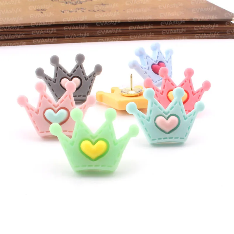 6 шт. Корона пластиковые штифты декоративные для большого пальца цвет пробковые