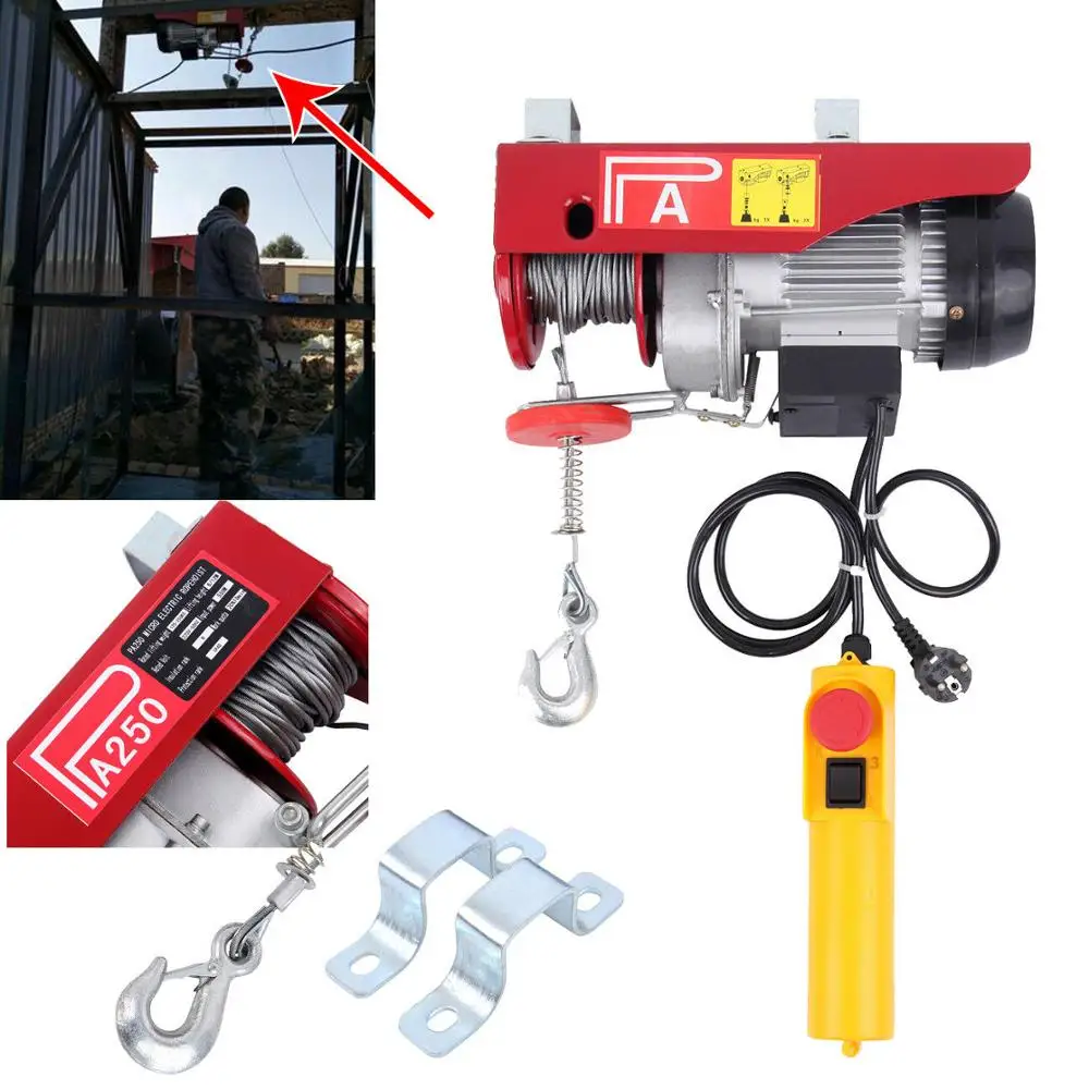 

250kg Electric Winch Workshop Garage Hoist Scaffolding Cars Off-Road Engines Lift Winch