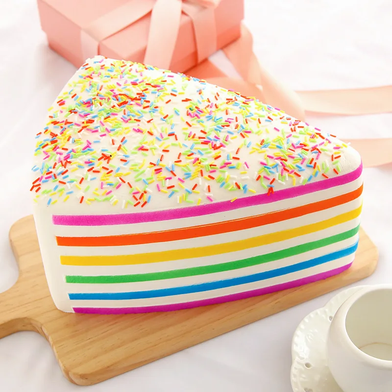 

Hot Sales New Style Ultra Large Triangular Strawberry Cake squishypu Memory Foam Extra Large Pressure Reduction Toy Decoration
