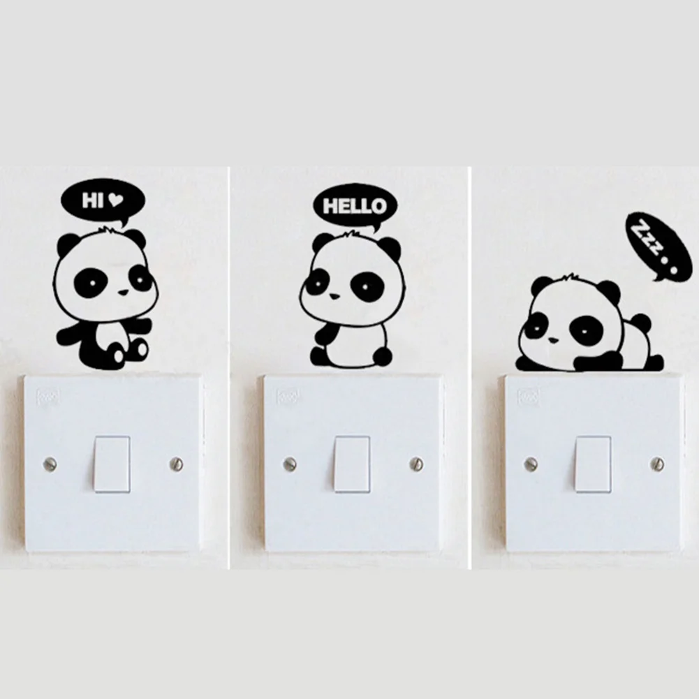 Lovely Cat Light Switch Phone Wall Stickers For Kids Rooms Diy Home Decoration Cartoon Animals Wall Decals Pvc Mural Art