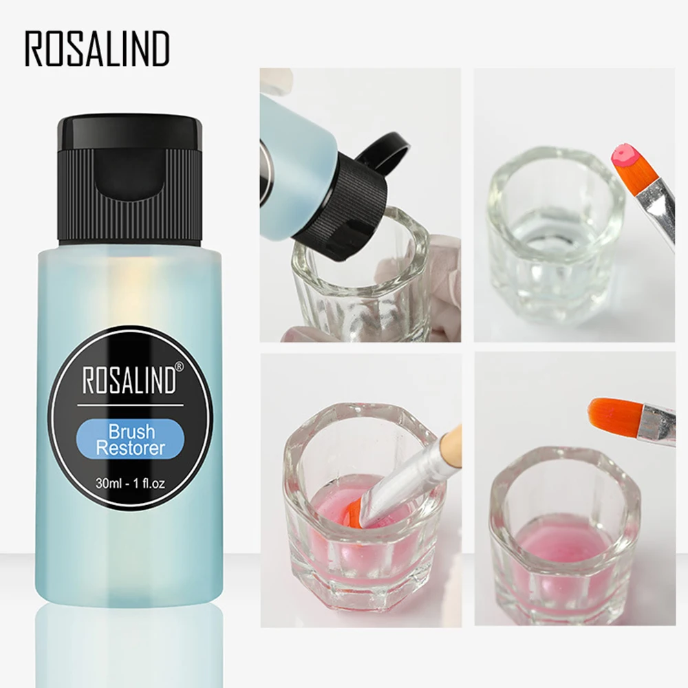 ROSALIND 30 мл Лак для ногтей Removes Удаляет излишки геля улучшает Блеск УФ светодиодный гель для ногтей для удаления лака для ногтей щетка для очистки TSLM1
