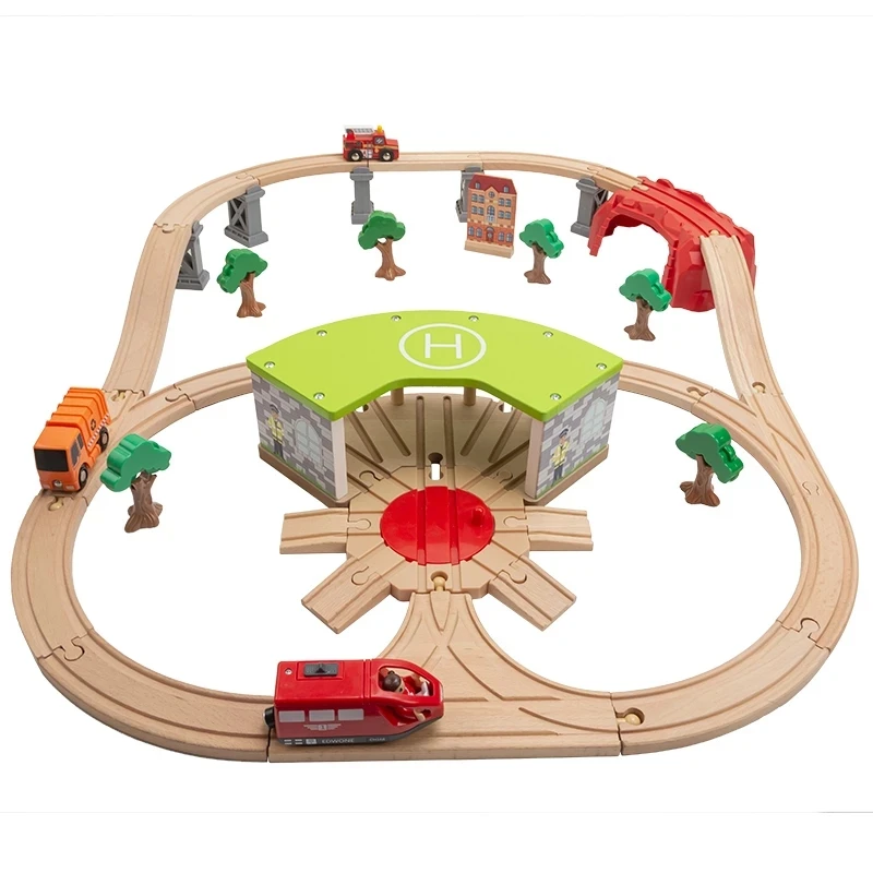 Wooden Railway Track Accessories Wooden Train Set Parts Train Transfer
