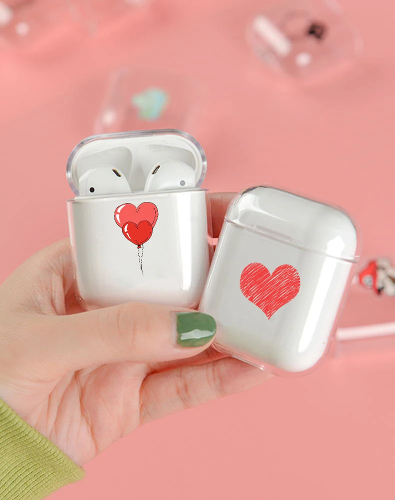 Жесткий милый чехол AirPod 2 с рисунком для Apple Phone Airpods сердечком сексуальный